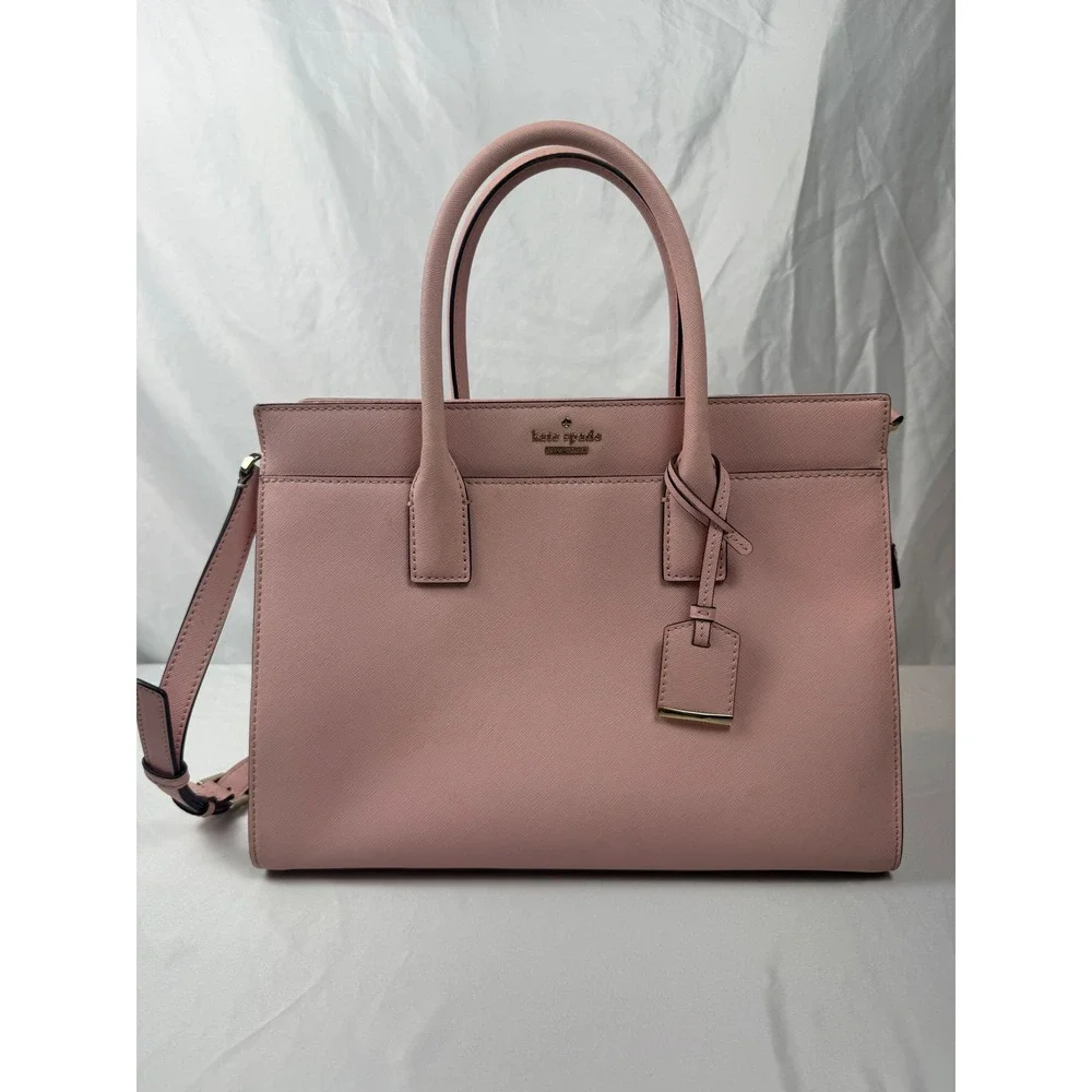 Kate‎ Spade Pink Saffiano Leather Satchel Crossbody Bag Dust Bag #mc